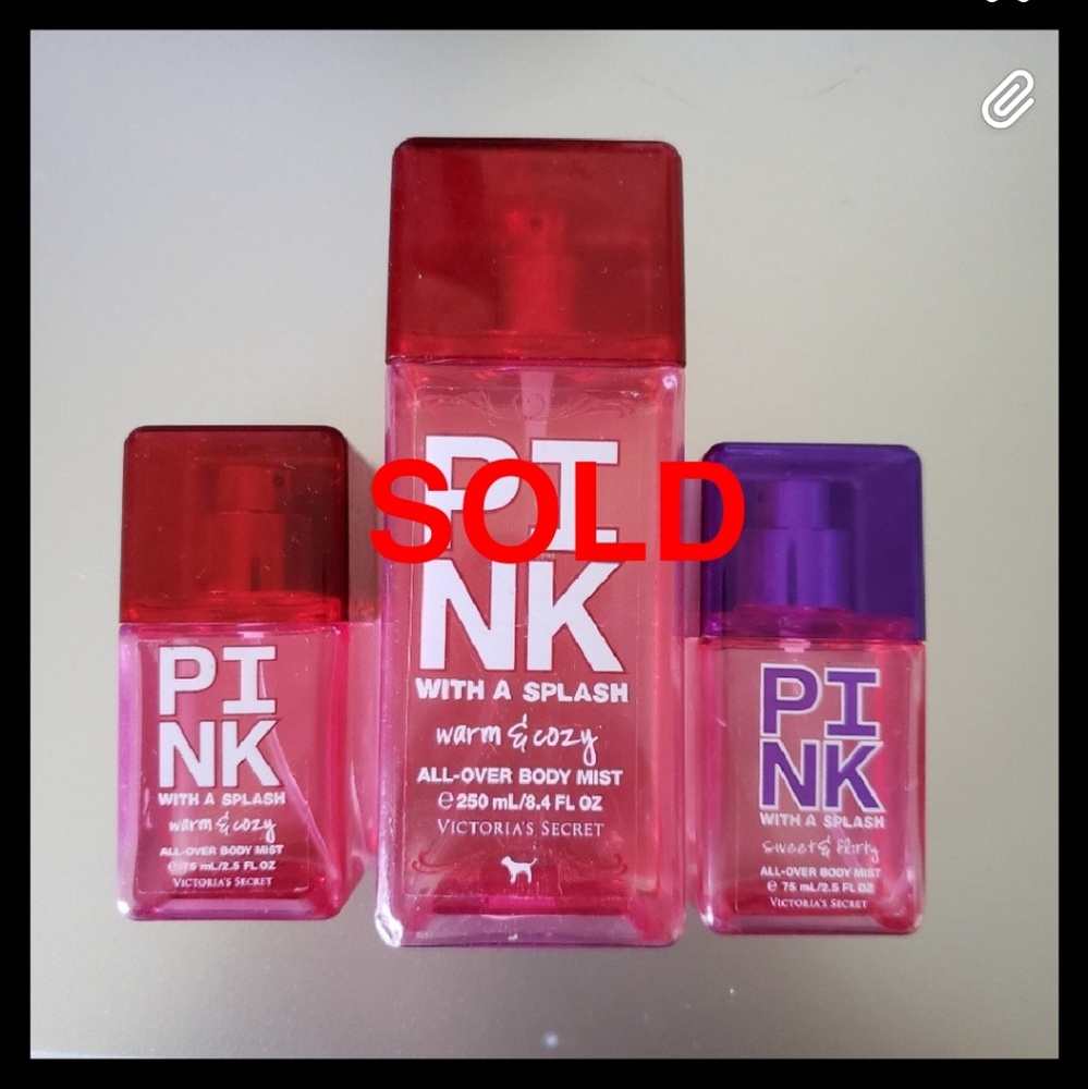 * SOLD * PINK body spray bundle